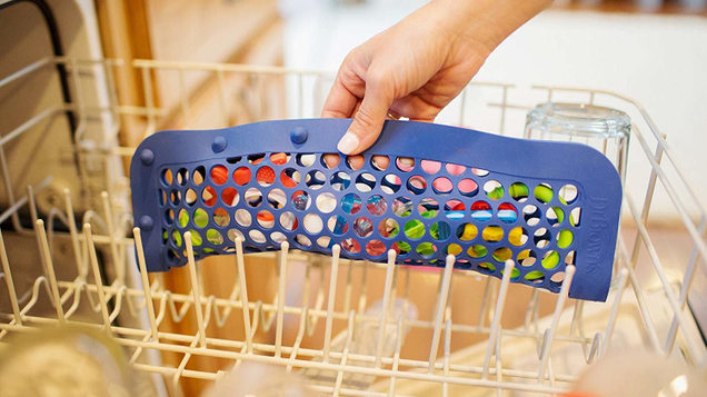 Designed to hold all of your small plastic kitchen gear on the top rack, Dr. Brown’s Silicone Dishwasher Bag is like a laundry bag for your dishwasher.